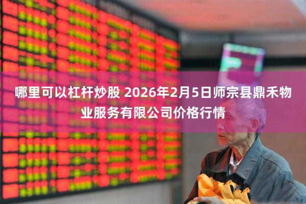 哪里可以杠杆炒股 2026年2月5日师宗县鼎禾物业服务有限公司价格行情