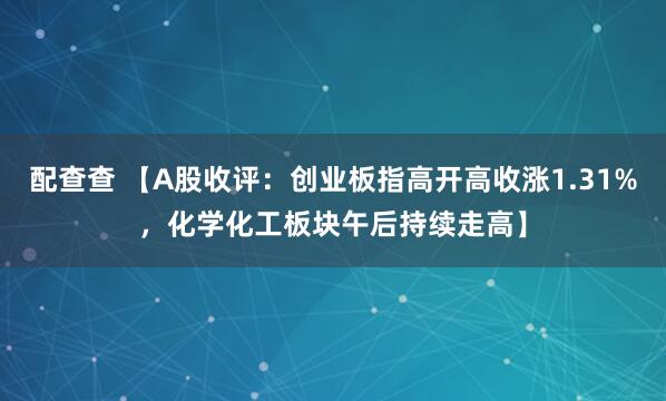 配查查 【A股收评：创业板指高开高收涨1.31%，化学化工板块午后持续走高】